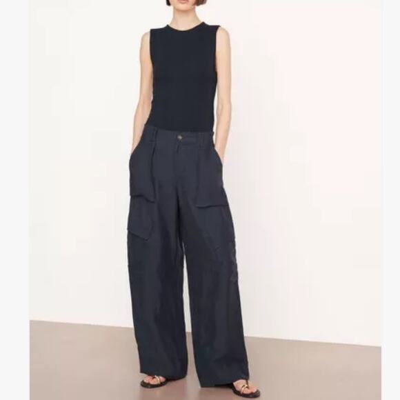 Vince Drop-Waist Wide-Leg Cargo Pant Sz 14 - Picture 1 of 9